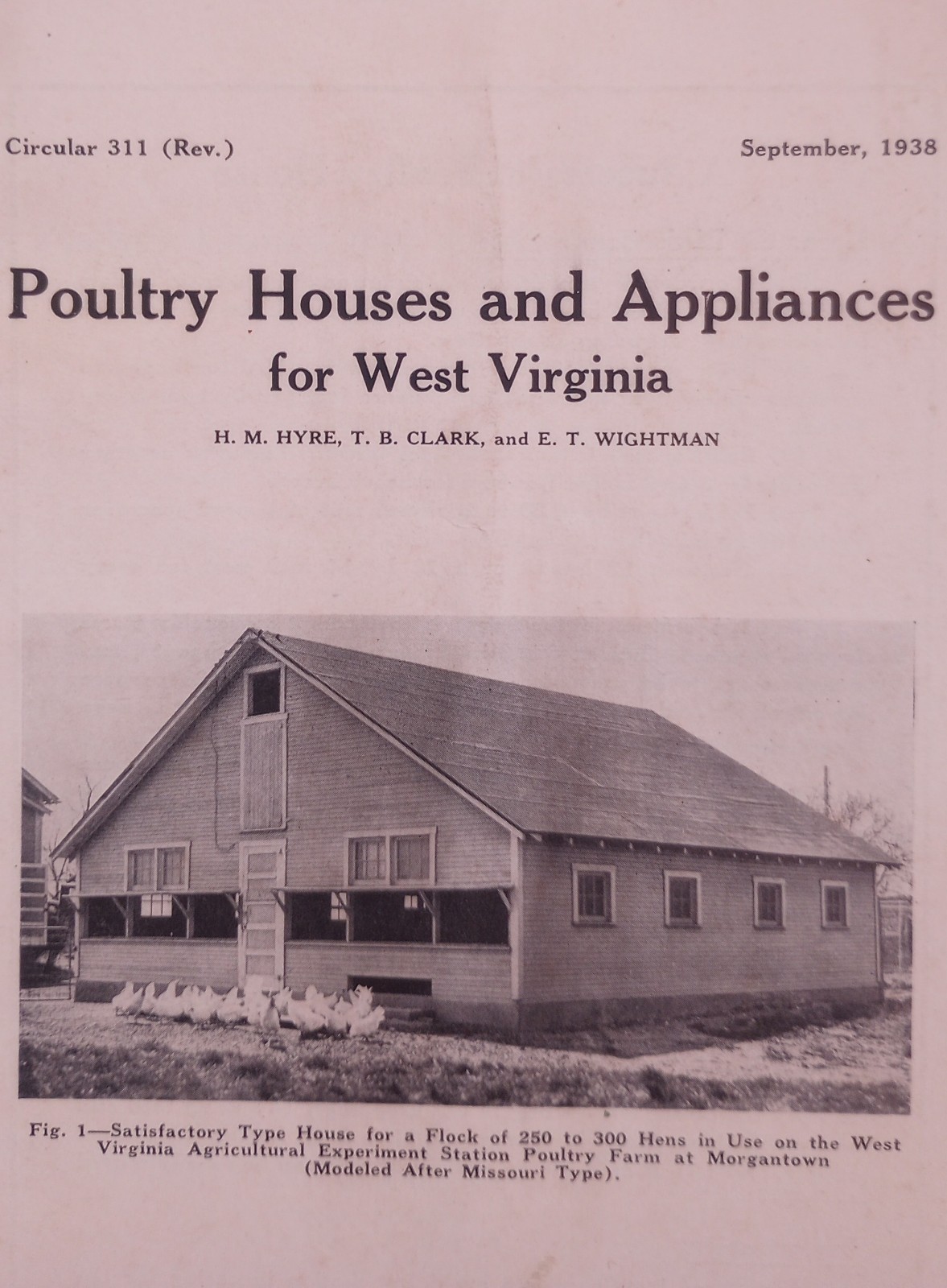 1938 Poultry Houses & Appliances For West Virginia Brochure/Booklet