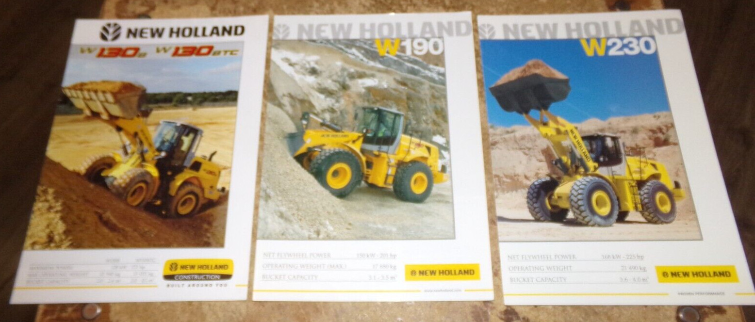 3-lot 2000&rsquo;s new holland wheel loader brochures in nice shape used