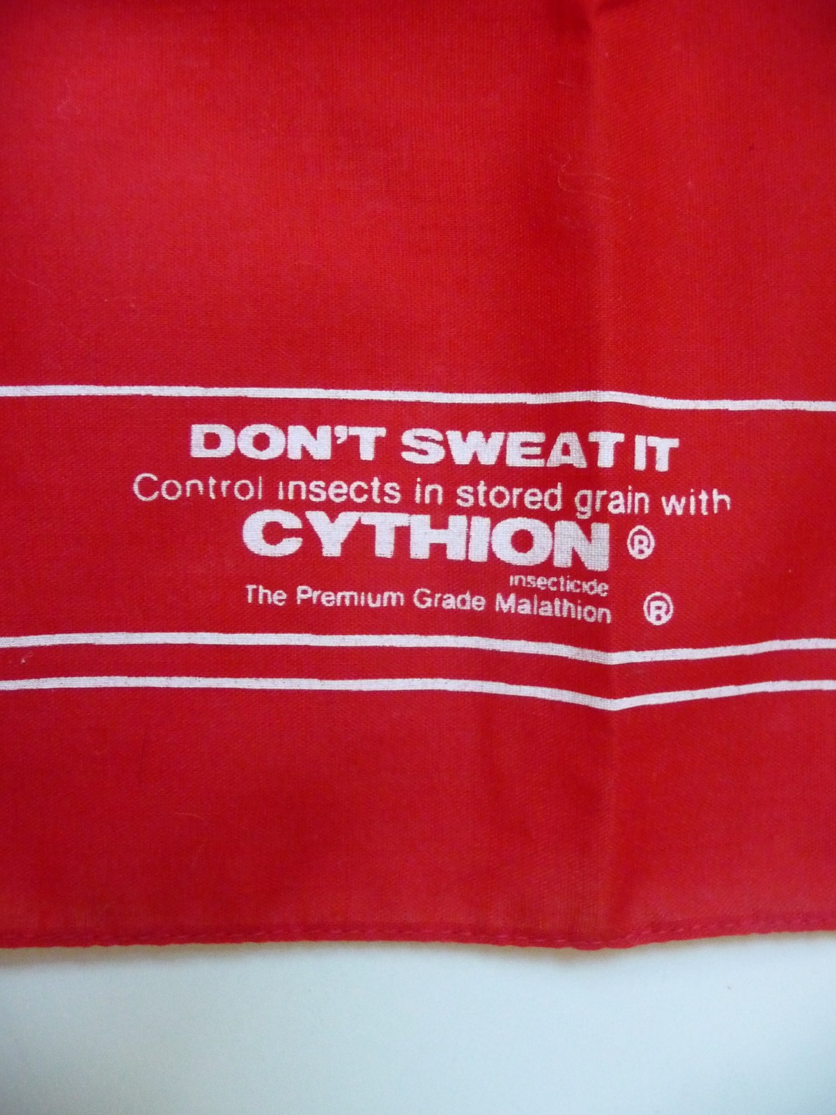 CYTHION SCARF RED WHITE CLOTH DON&rsquo;T SWEAT IT Hanky Do-Rag AGRICULTURE PROMO.