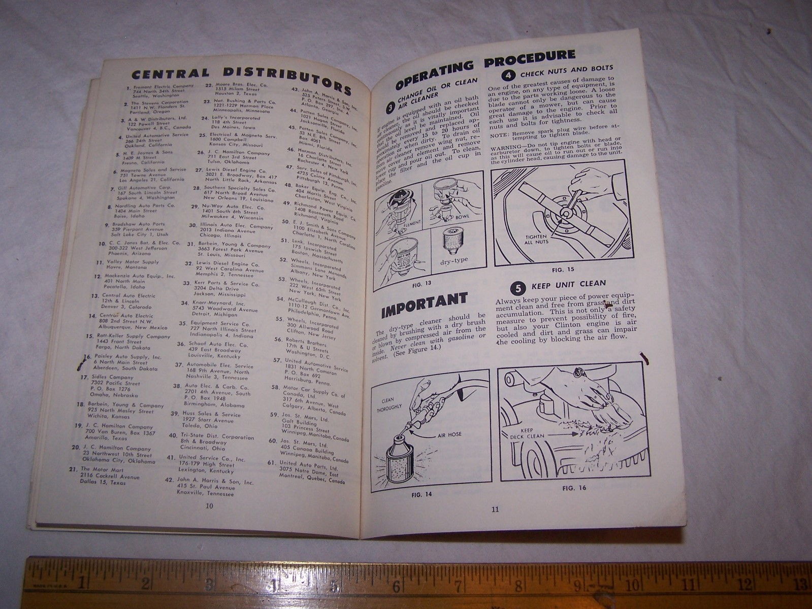 Vintage Operation & Maintenance Manual CLINTON Engines VS 100 A-2100 3100 AVS