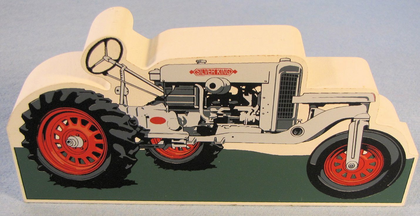 Silver King R66 Tractor Wooden Forget-Me-Knot Plaque NOS