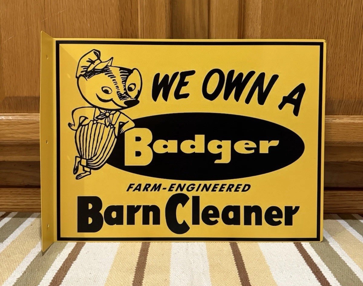 Badger Barn Cleaner Flange Sign Double Sided Vintage Style Wall Decor