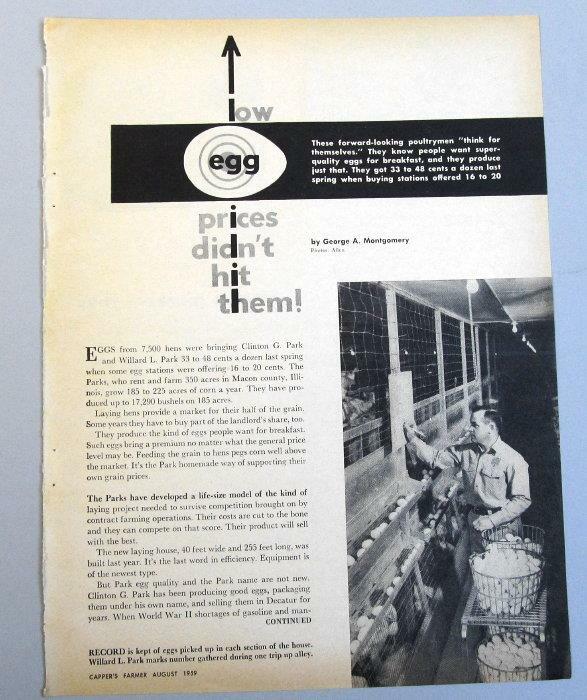 1959 Poultry Article Features Clinton & William Parks, Macon County Illinois