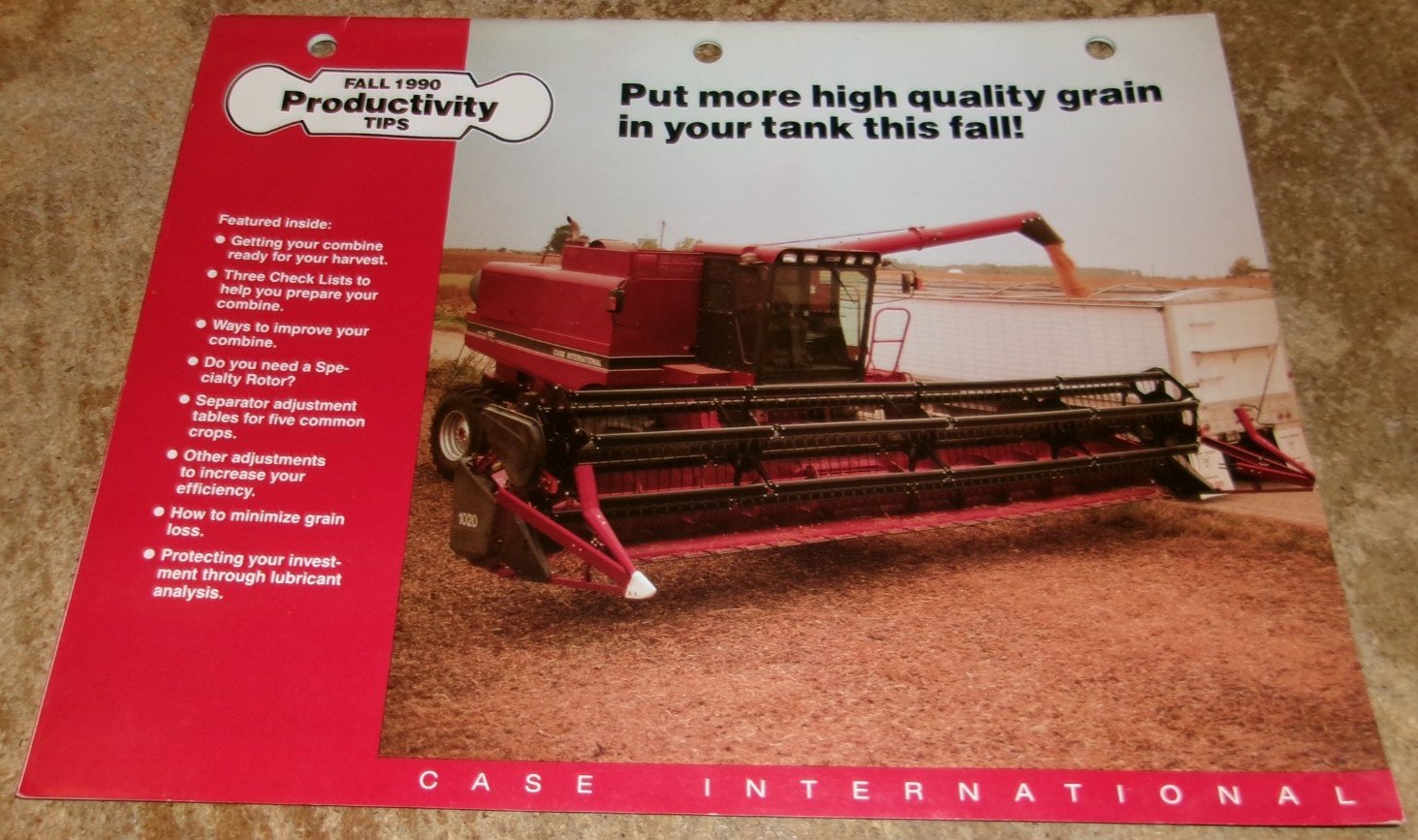1990 case ih fall productivity tips brochure in good shape used