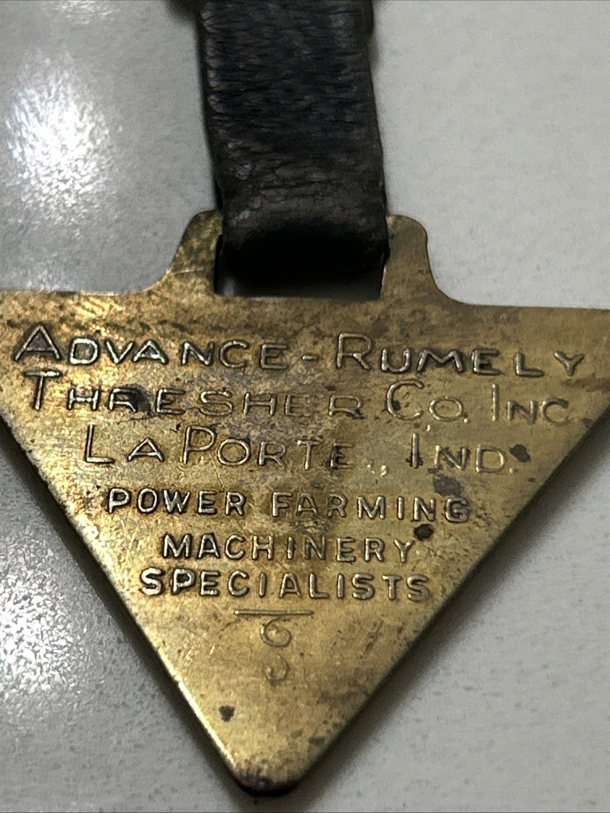 1920s Advance-Rumely 6 Tractor Advertising Antique Pocket Watch Fob LaPorte IN