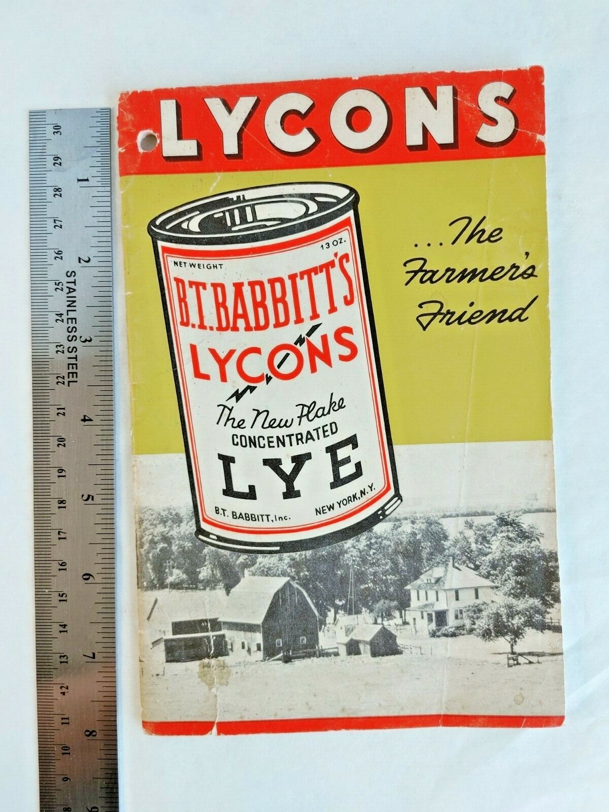 B T Babbitt&rsquo;s Lycons Lye Booklet « The Farmer&rsquo;s Friend » © 1940 #16597