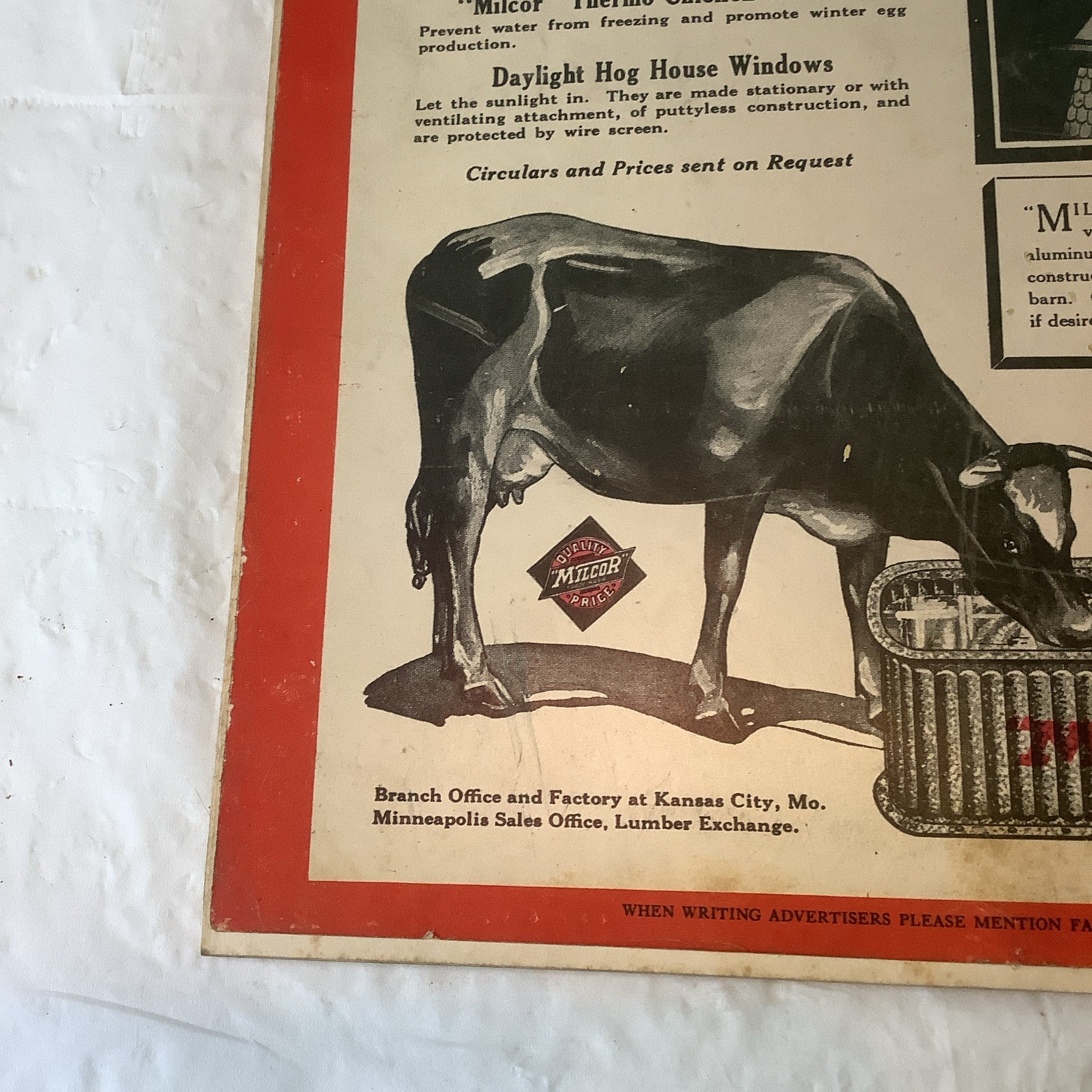 Antique Farm Mechanics Advertising Milcor Agriculture January 1923 READ