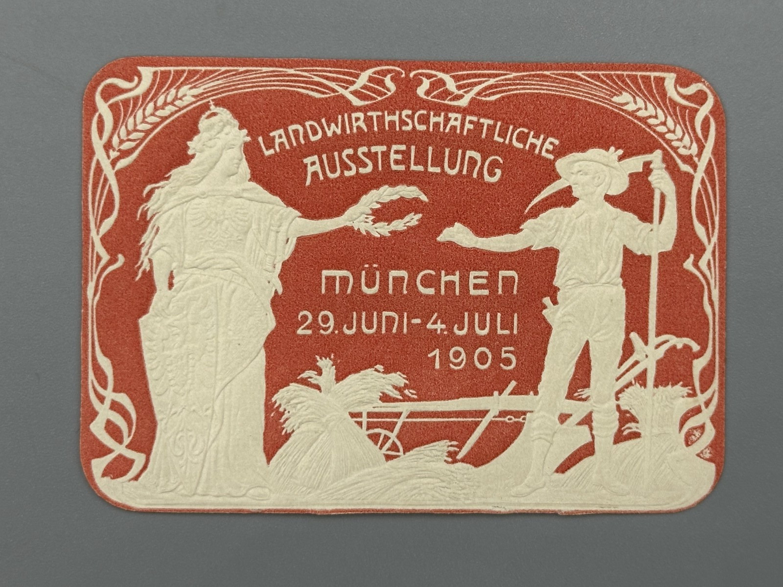 1905 MUNCHEN Germany FARM EXPO Agricultural Advertising POSTER STAMP Munich