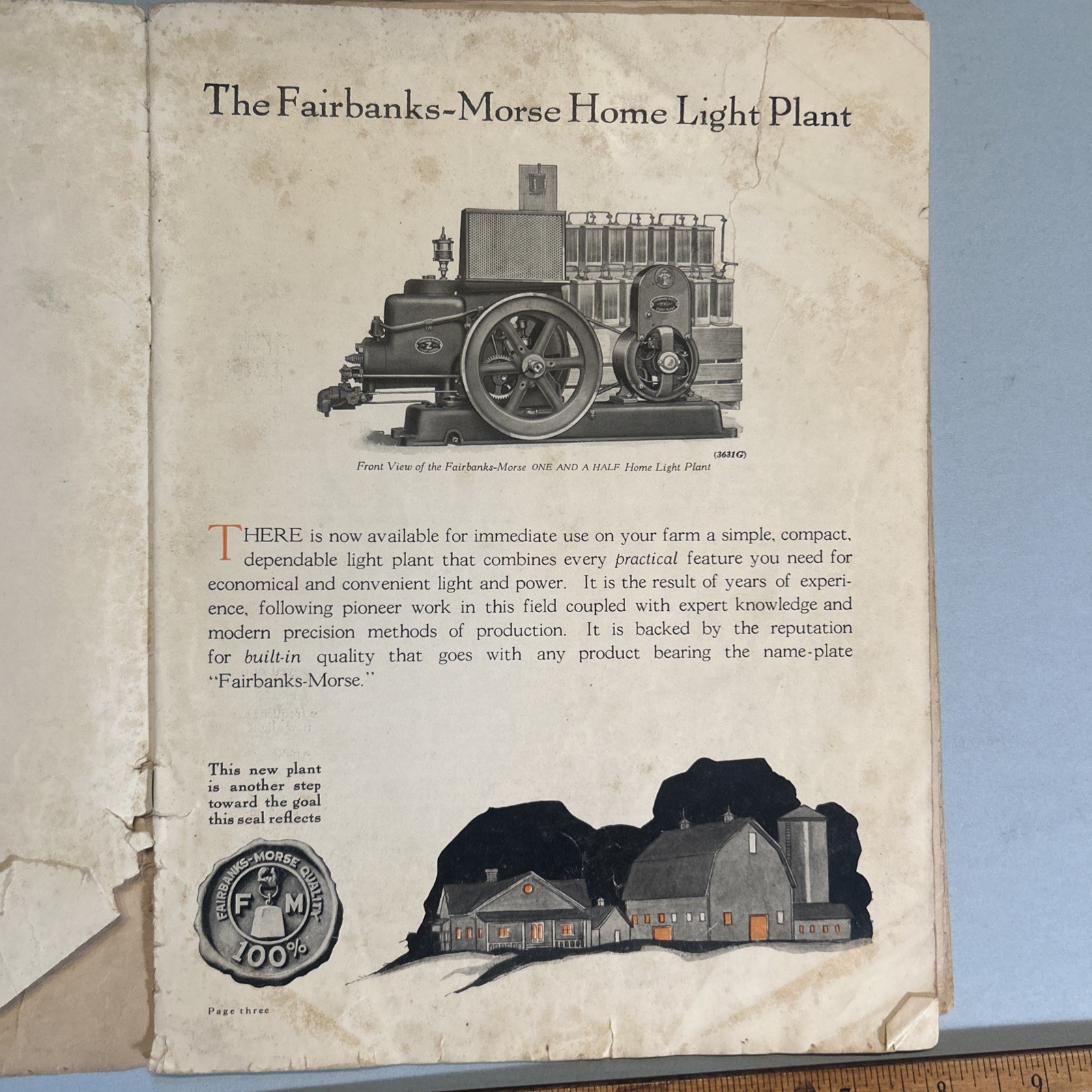 Fairbanks Morse Double Duty Light Plant Catalog Z Engine 1922 Vintage Original