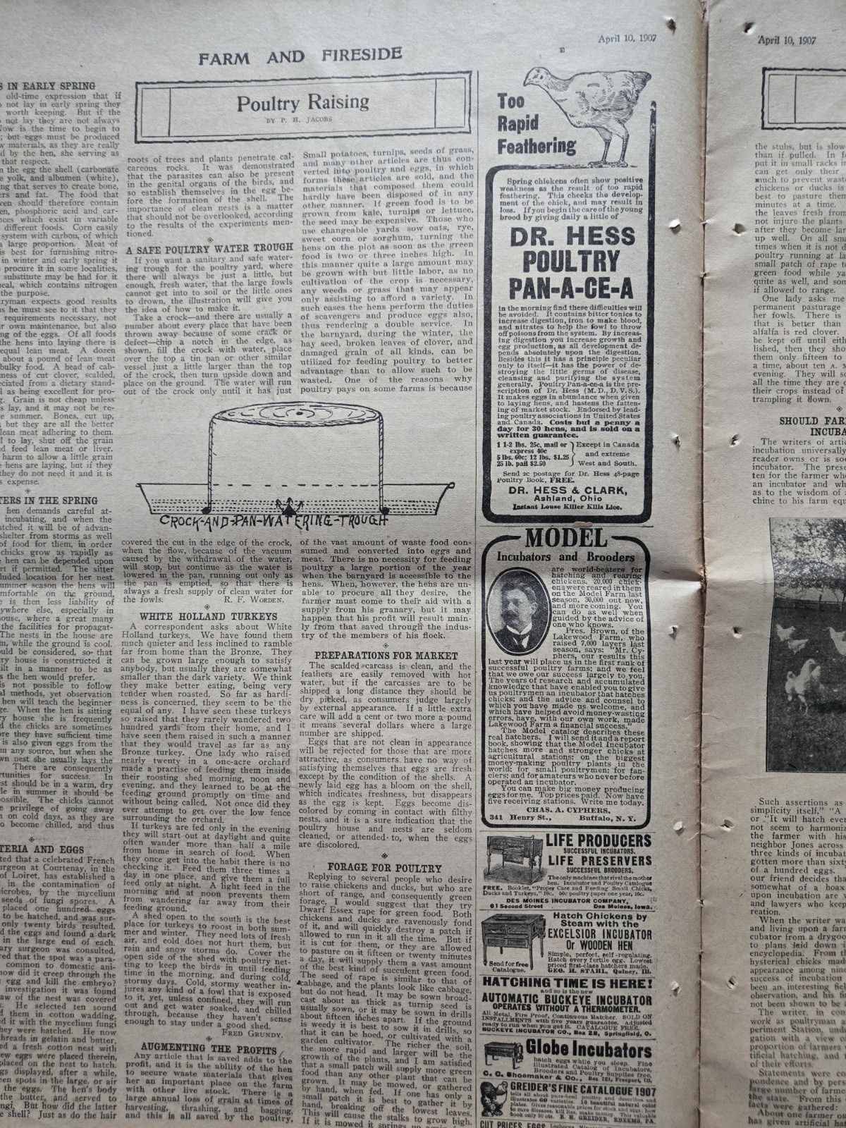 Farm & Fireside Newspaper April 10 1907 Articles Ads Fashion News Humor
