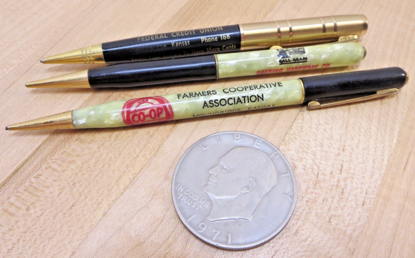 Vintage Mechanical Pencil Lot Goering Hardware Moundridge Kansas NICE!!