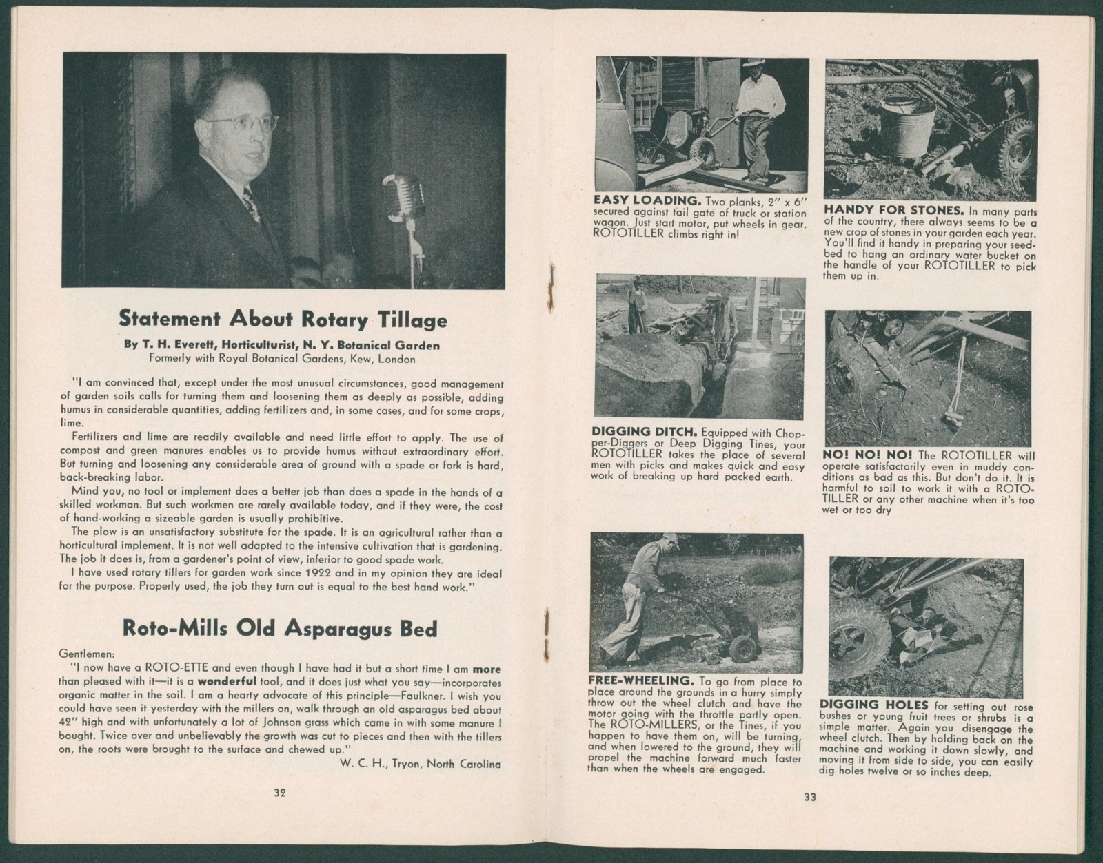 1957 Rototiller Catalog Ad Booklet W/ Envelope Tiller Garden Farm Tillage How To