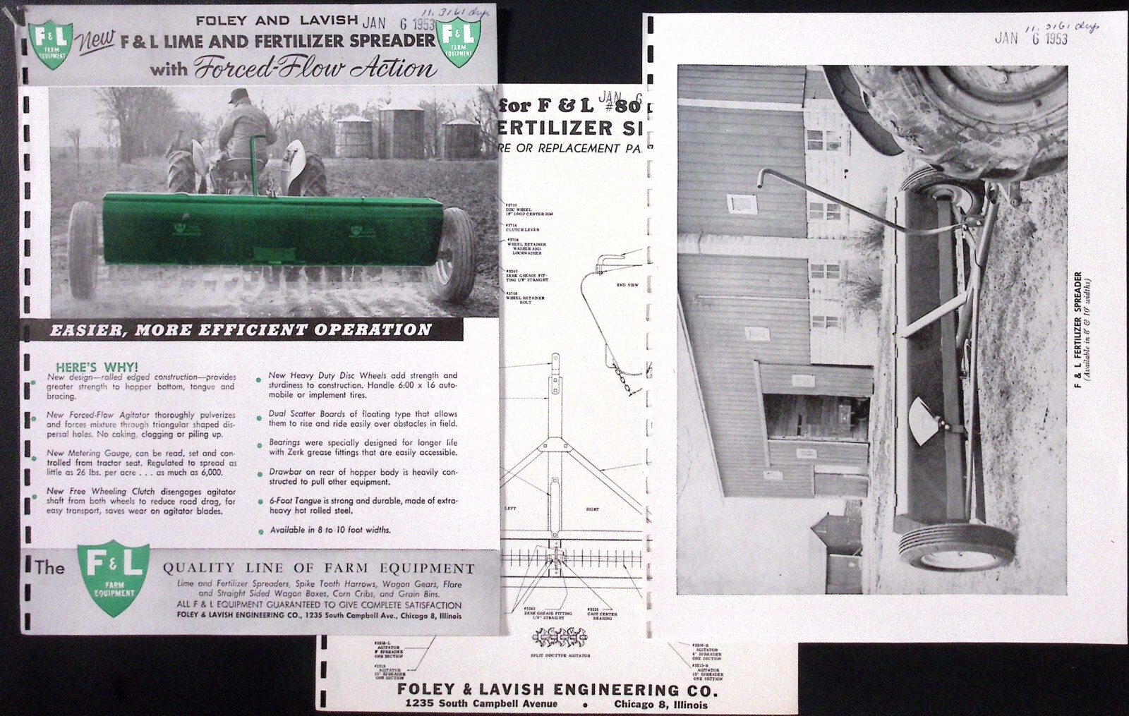 1953 Foley & Lavish Lime & Fertilizer Spreader Brochure F&L Farm Equipment