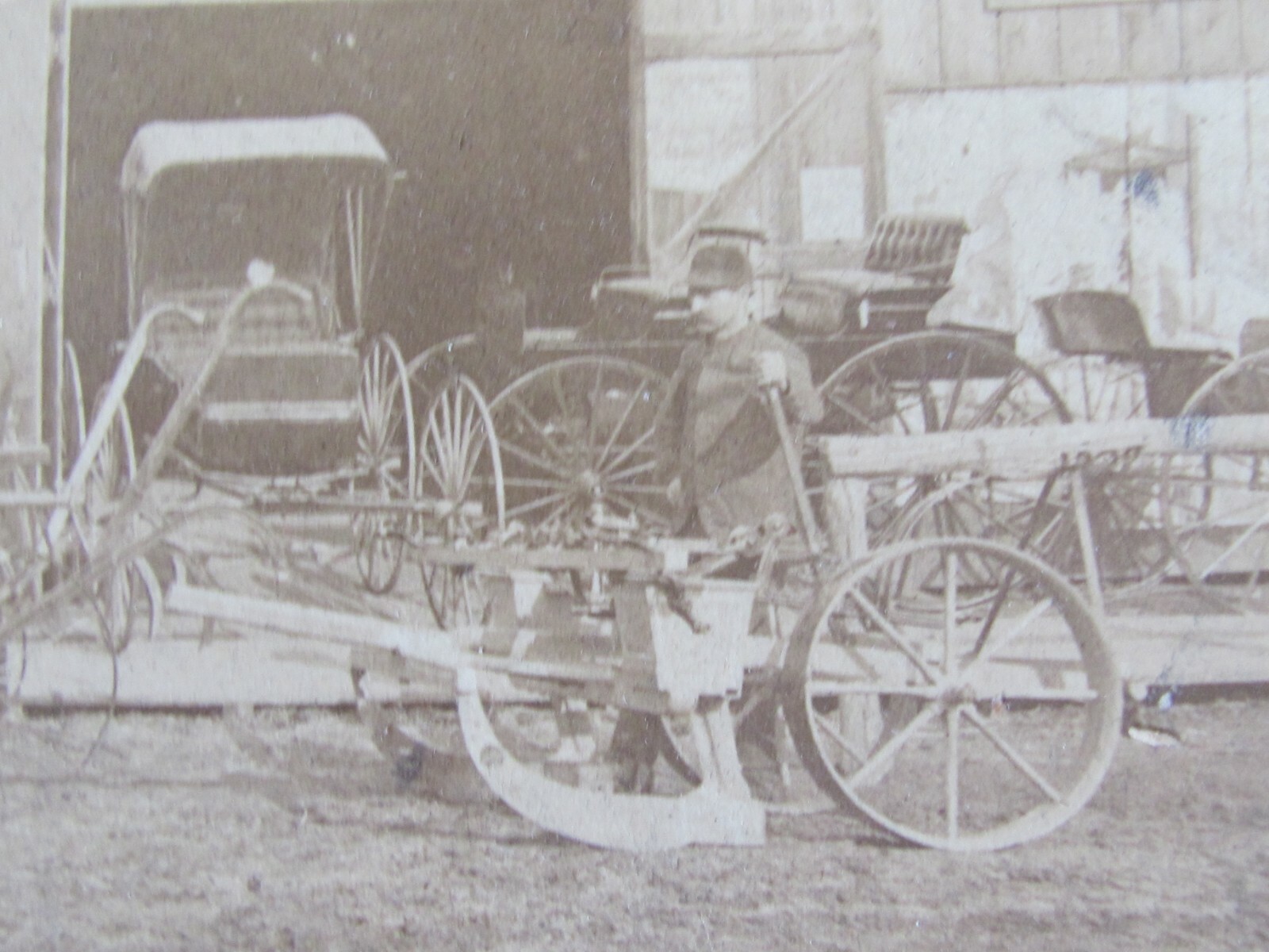 C 1889 PHOTO CABINET CARD J.GERMAN HARDWARE & FARM IMPLEMENT STORE PRINCEVILLE I