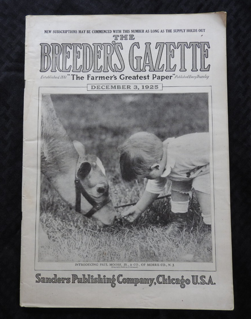 1925 Breeder&rsquo;s Gazette Magazine – cattle rancher farmer horse show VERY GOOD