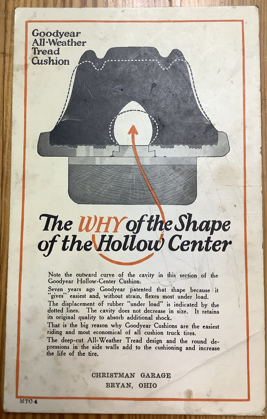 1940s Advertising Card Goodyear Hollow Center Cushion INV-P030