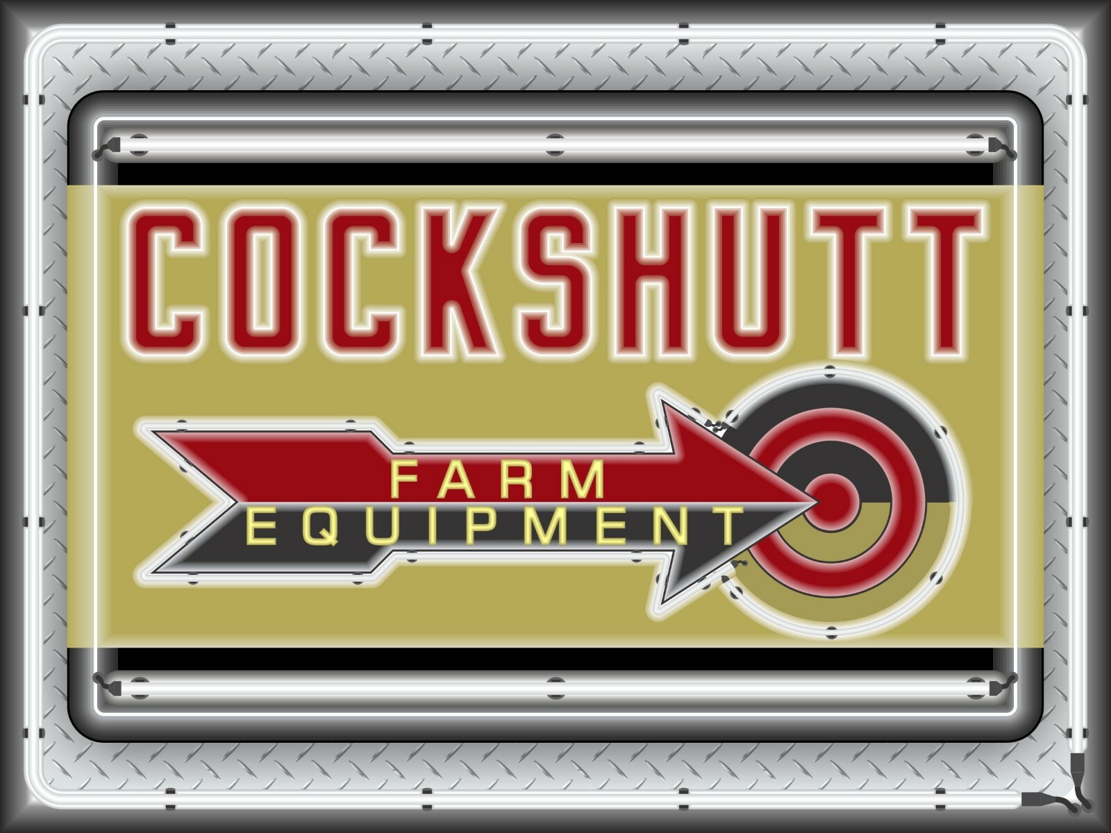 COCKSHUTT FARM EQUIPMENT TRACTOR DEALER OLD SIGN REMAKE BANNER MURAL GARAGE SHOP