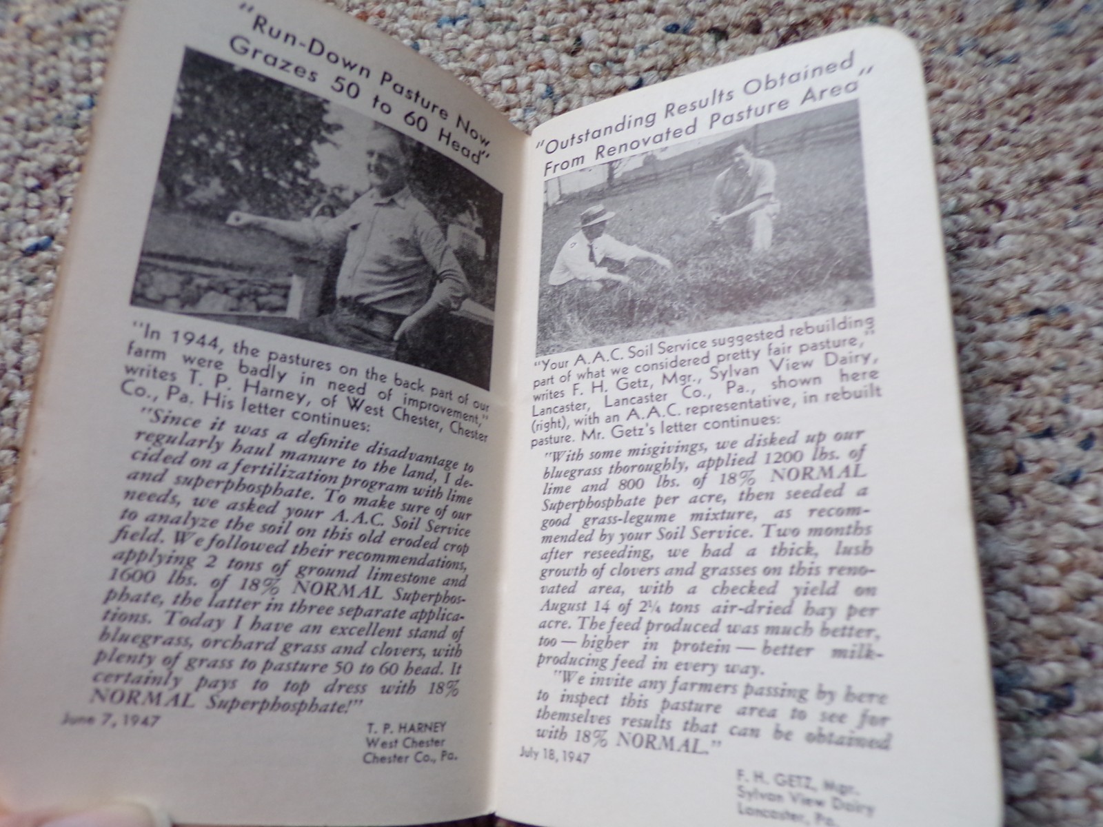 1948 Agrico Fertilizer American Agricultural Chemical Baltimore MD Bklt Notebk