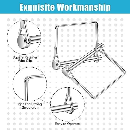 40 PCS Square Trailer Hitch Pin, Safety Carbon Steel Wire Shaft Locking Pin, …