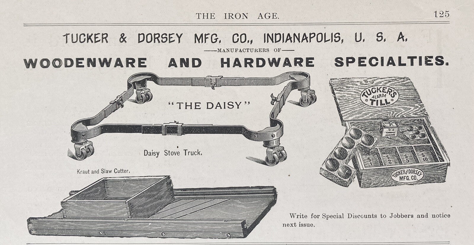 1894 AD.(XH8)~TUCKER & DORSEY MFG. CO. INDIANAPOLIS, IND. HARDWARE SPECIALISTS