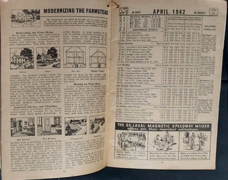 1942 De Laval Reference Year Book Cream Separators Frank Davis Greenville OH