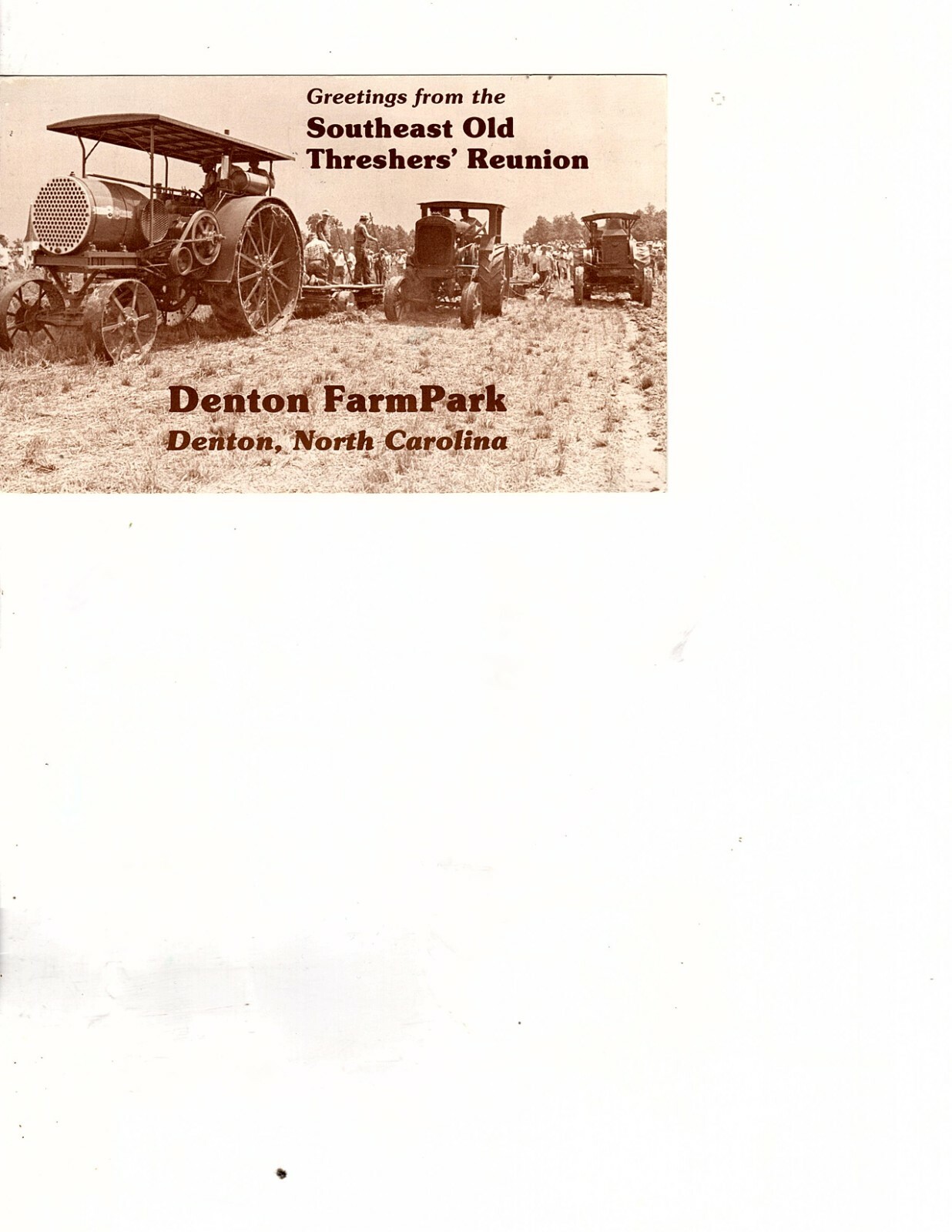southeast florida Steam Thresher&rsquo;s Reunion postcard 1992 (mb17
