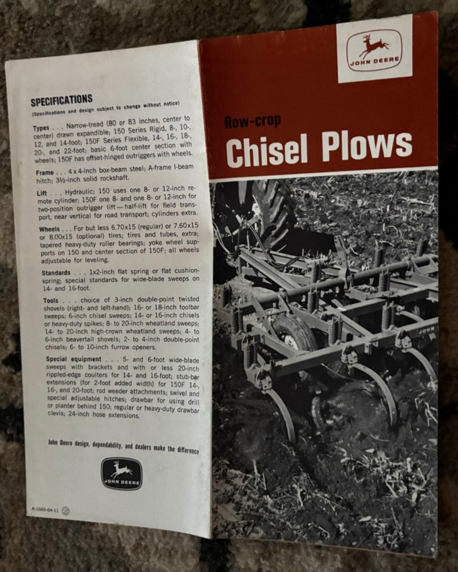 John Deere Chisel Plow for 1964 Brochure DCPA26