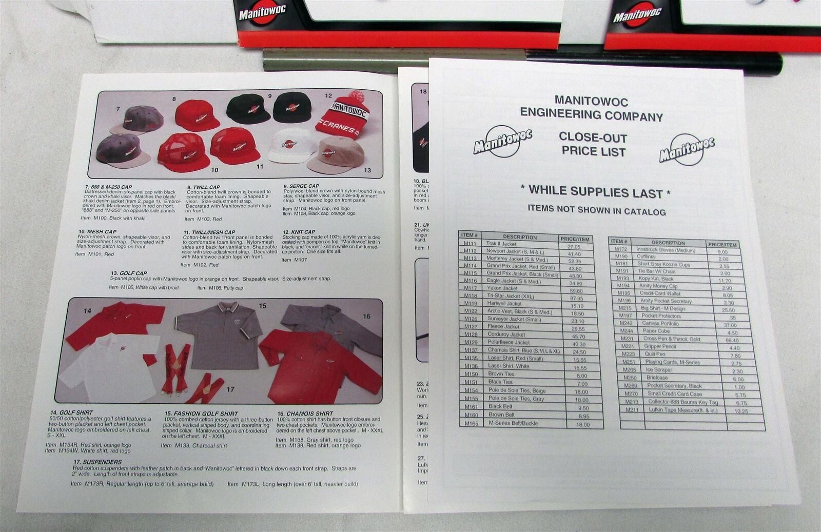 1990s Manitowoc Cranes Specialties Gifts Apparel Construction Sales Promotions