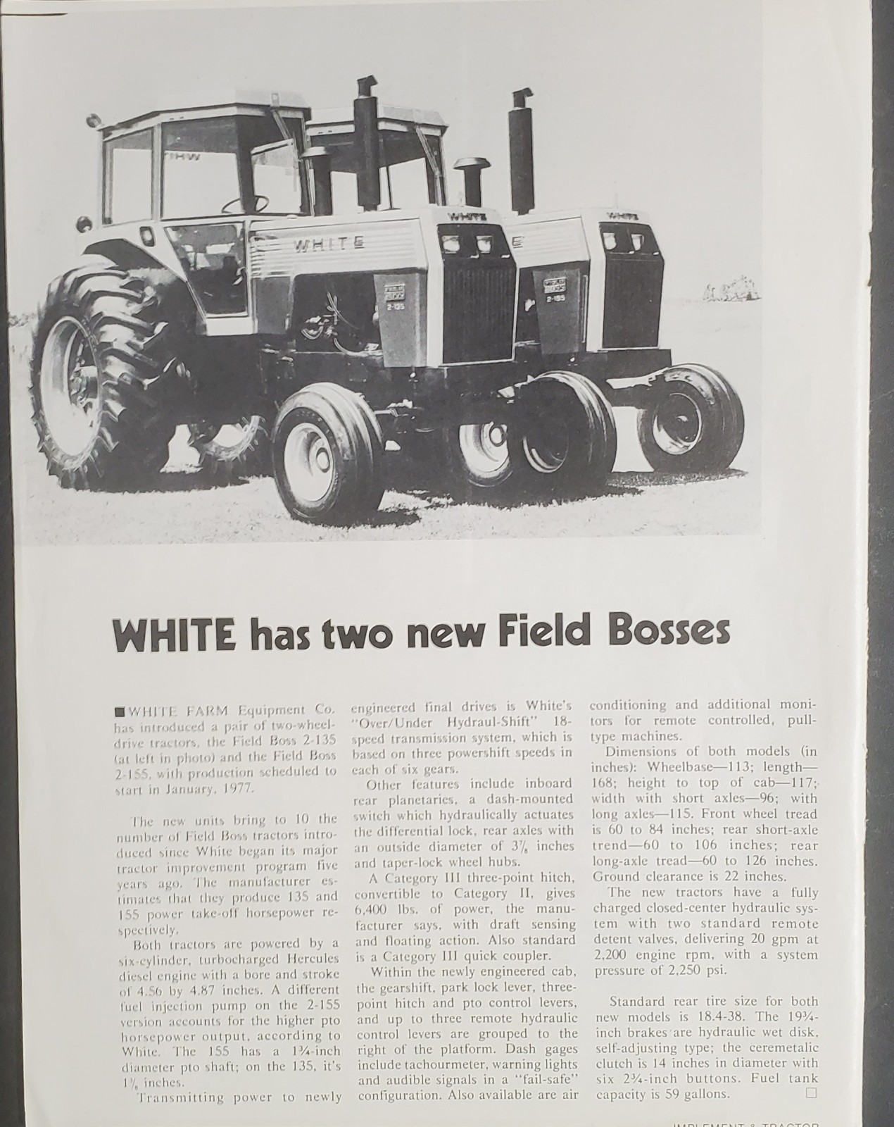 1978 Article For Dealers Selling White Farm Equipment