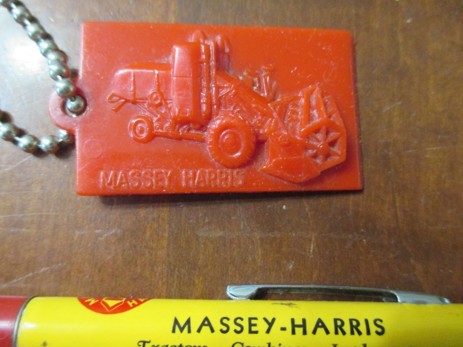 Set of 2 Massey-Harris tractor advertising items, mech.pencil, key chain, Ohio