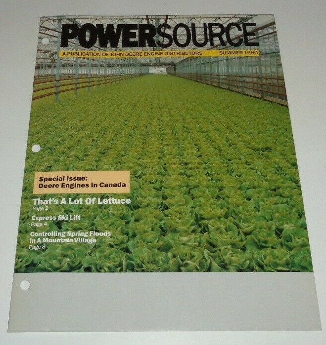 John Deere Summer 1990 Power Source Magazine Engines in Canada Lettuce Farming