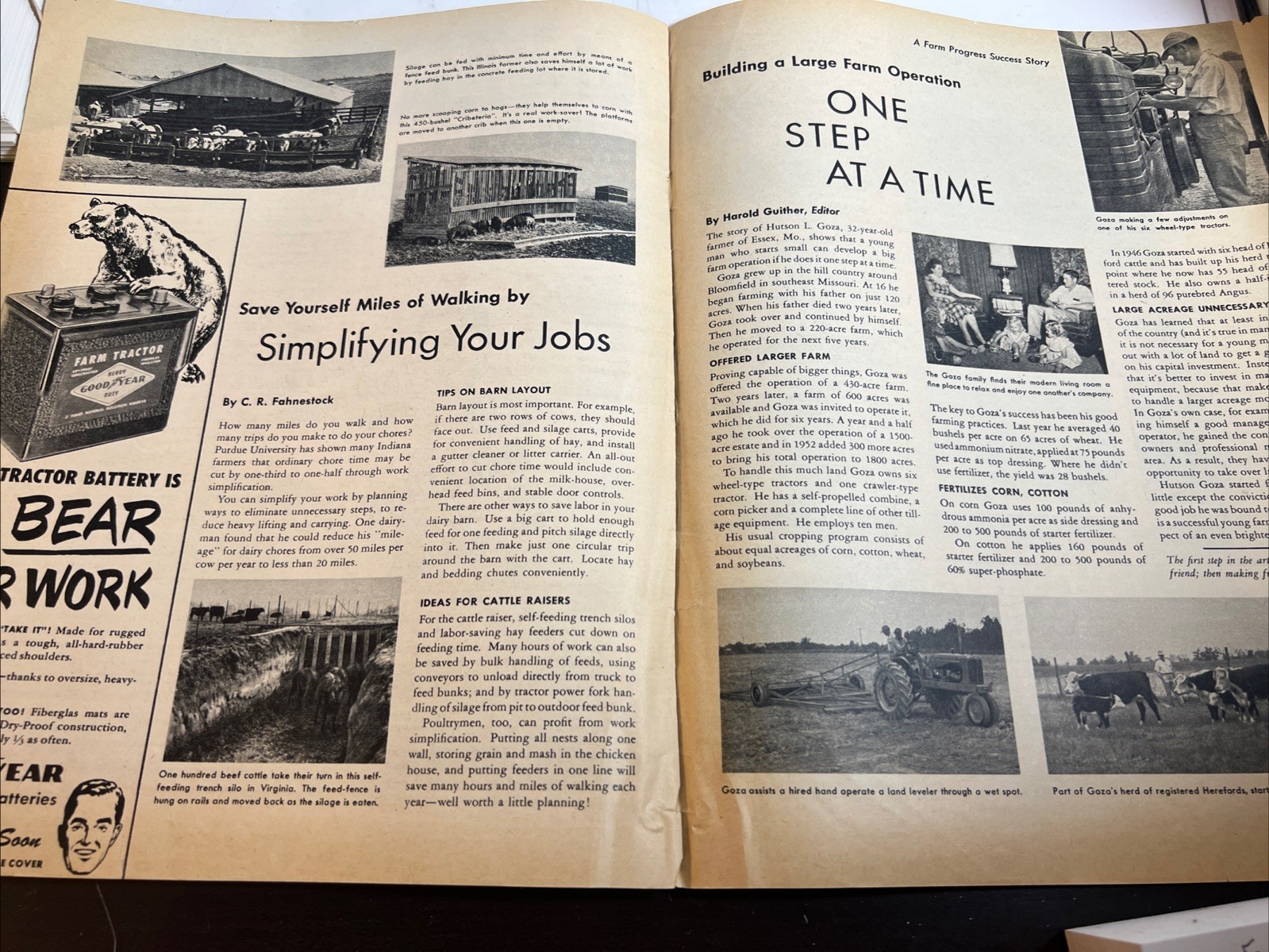 Vintage 1950s Farm Progress Magazine Flyer Cattle Crops Tractor 10 Pages