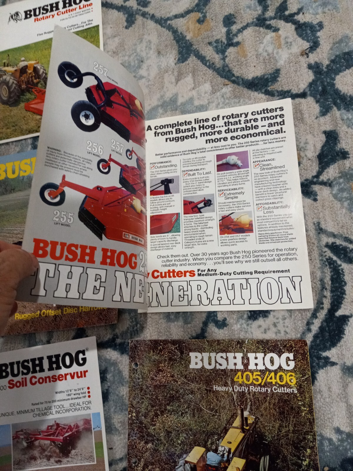 Bush Hog LOT OF Brochures / rotary cutter, soil conservation, disk Harrows