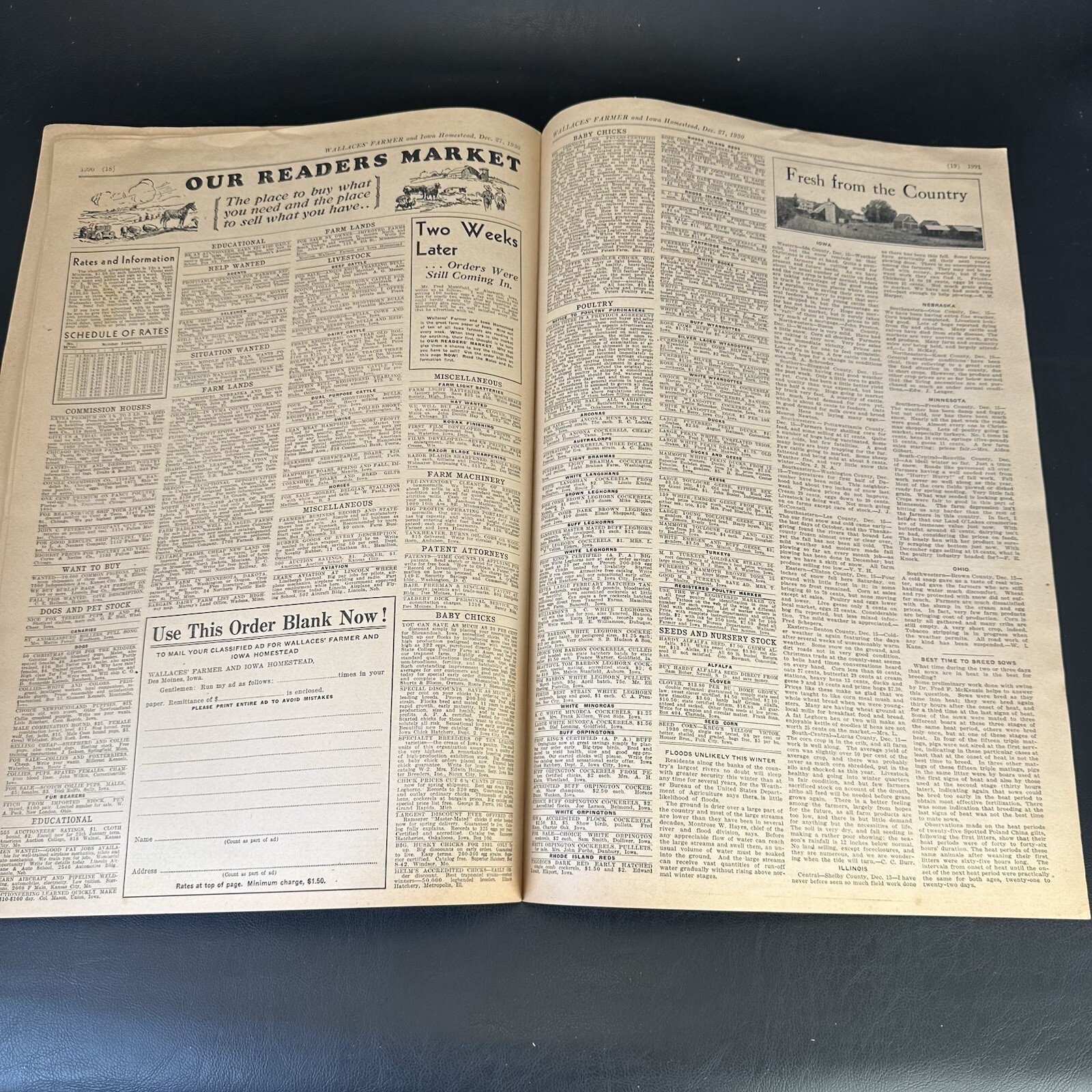 1930 WALLACES’ FARMER & IOWA HOMESTEAD Newspaper Magazine, Des Moines – Great!
