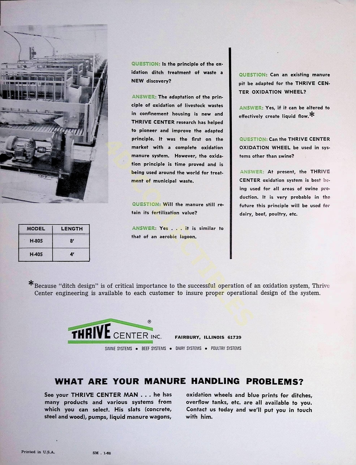 Vintage Farm Brochure Spec Sheet Sure sign of a modern manure handling system