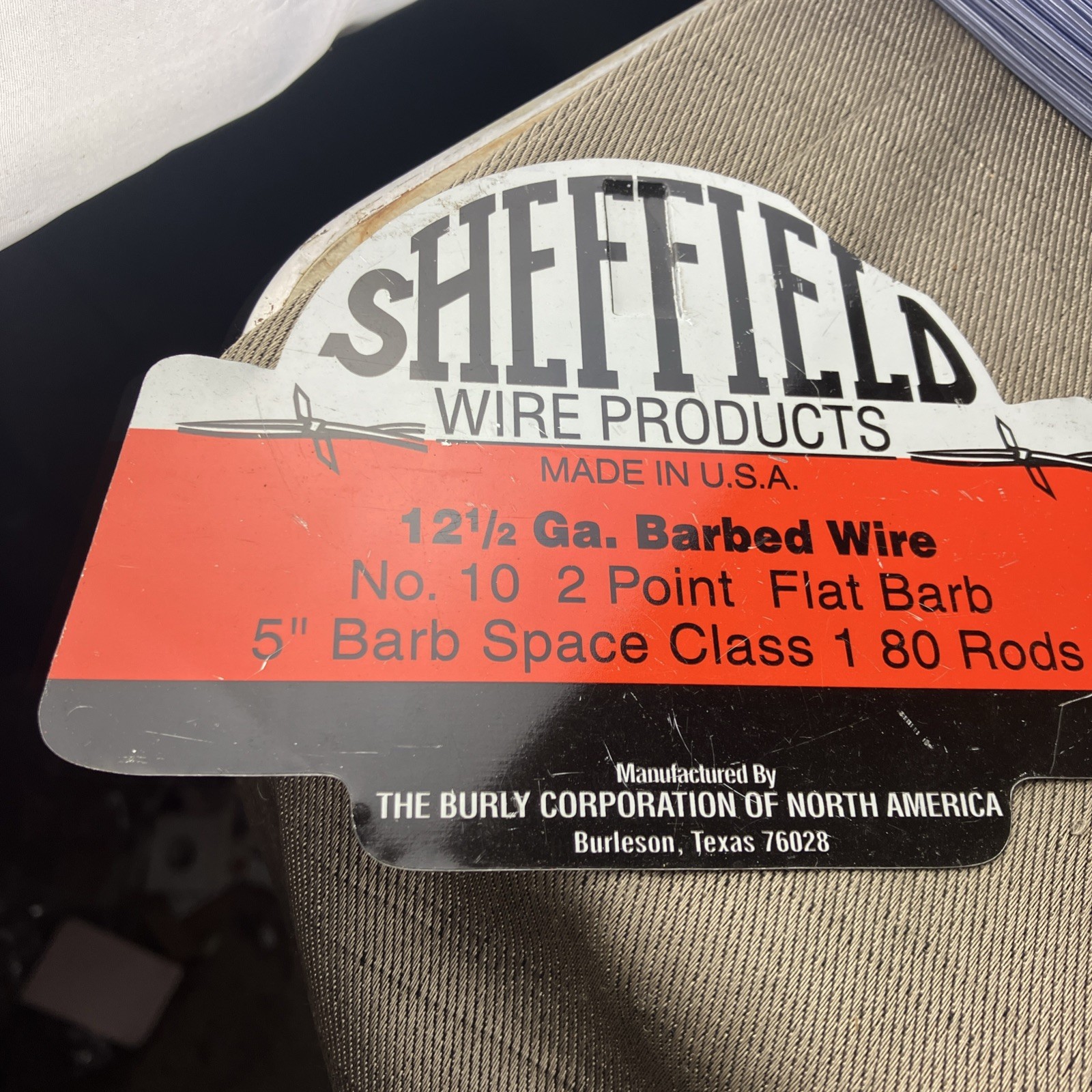 Vintage Sheffield Fence Metal Sign SHEFFIELD WIRE PRODUCTS MADE IN USA 6”unused