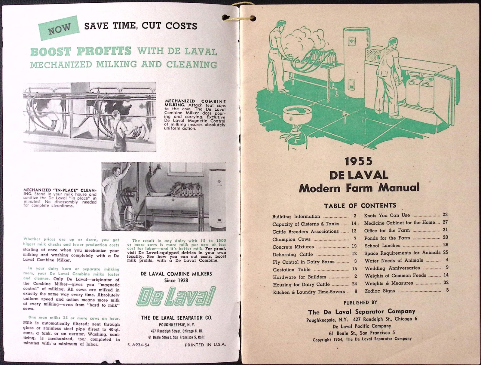 1955 DeLaval Modern Farm Manual Reuben D Leibensperger KUTZTOWN PA