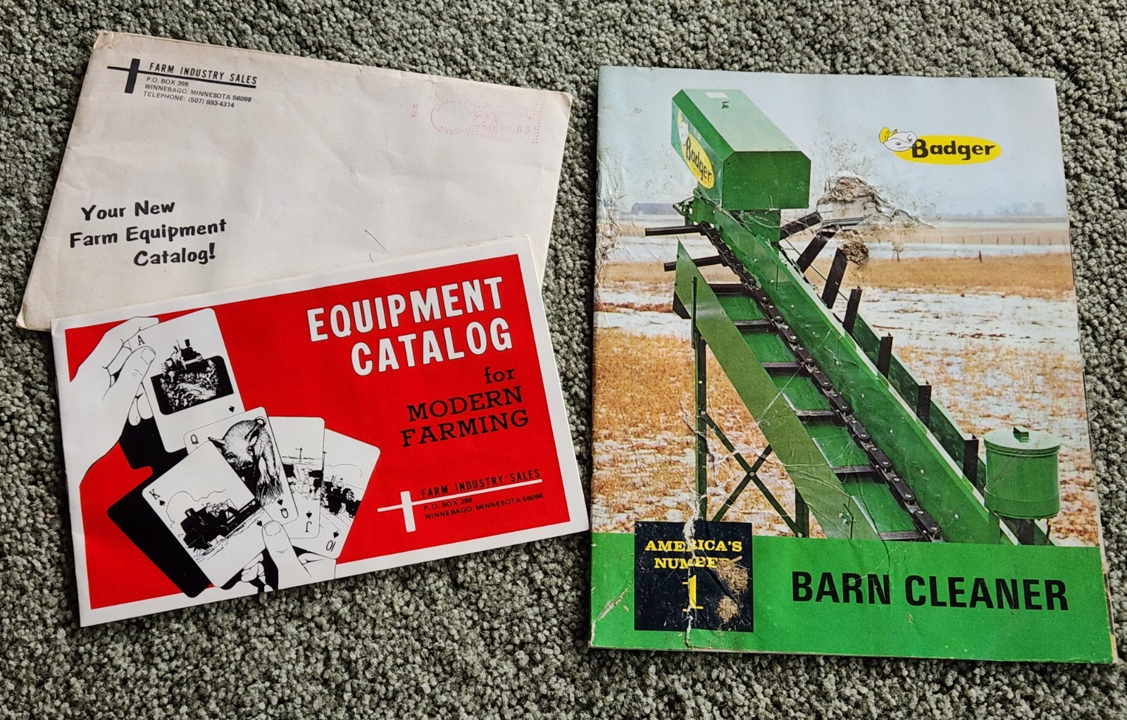 vintage 70&rsquo;s Badger BARN CLEANER 16-pg BOOKLET + FARM INDUSTRY Equipment CATALOG