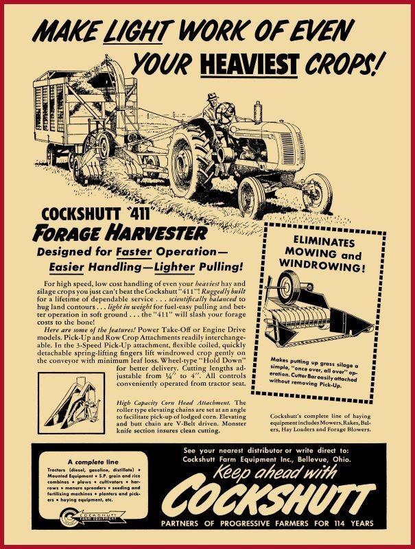 1953 Cockshutt 411 Forage Harvester NEW Metal Sign: 12×16&Prime; Ships Free