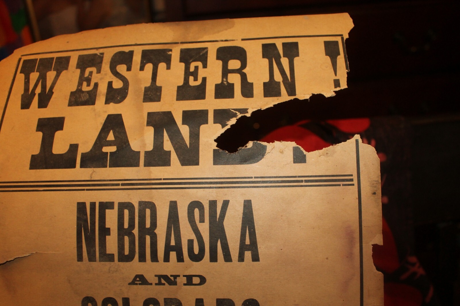 Antique Western Land Sale Handbill Poster Hawkins Bros Lincoln Nebraska Colorado