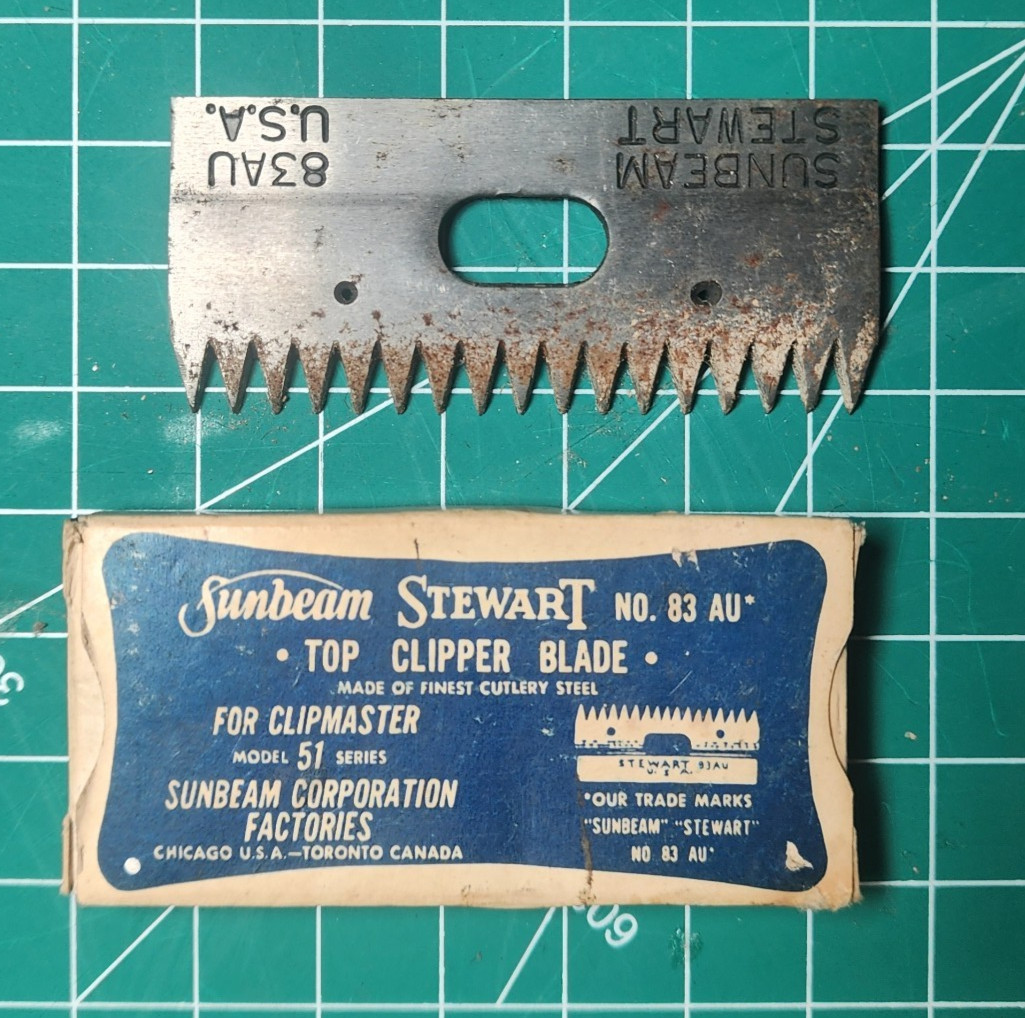 Vtg Sunbeam Stewart No. 83 AU Clipper Blade w/ Original Sleeve – Livestock/sheep