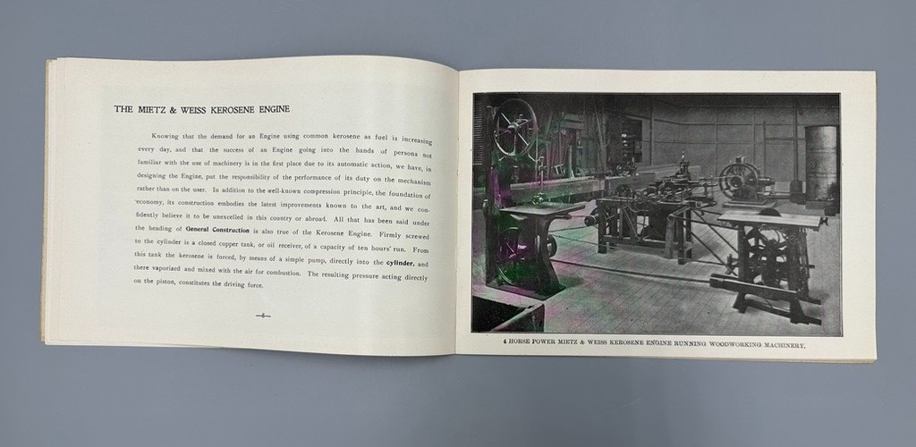 1901 MIETZ & WEISS Gas and Kerosene ENGINES CATALOG Antique Advertising