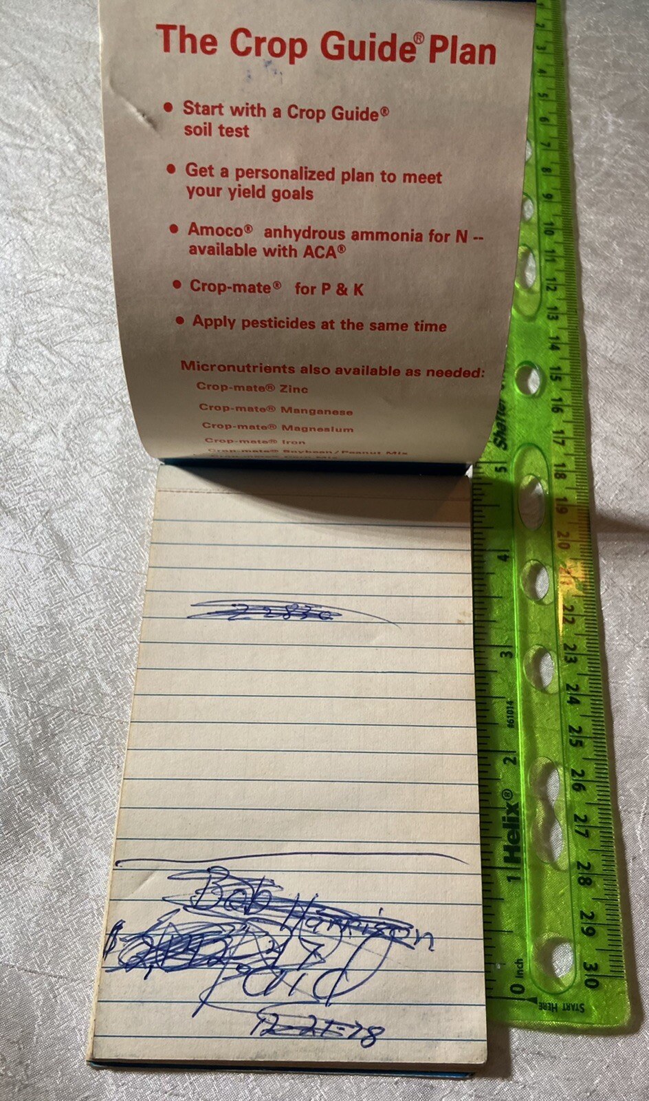 Vintage Amoco Oil Co. Crop Guide Plan Pocket Memo Book – Agriculture