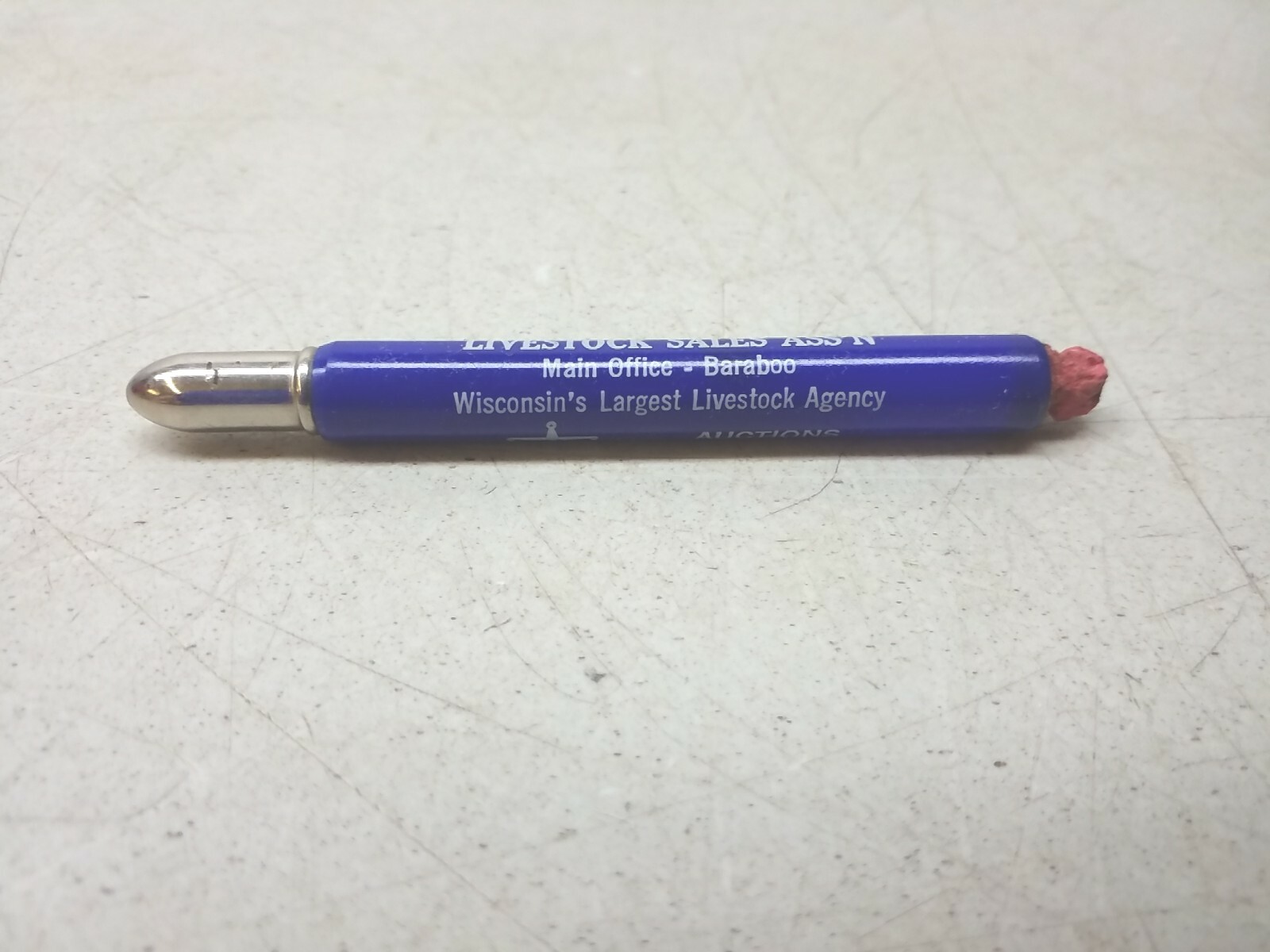 Equity Cooperative Livestock Sales Baraboo Wisconsin Vtg Ag Ad Bullet Pencil