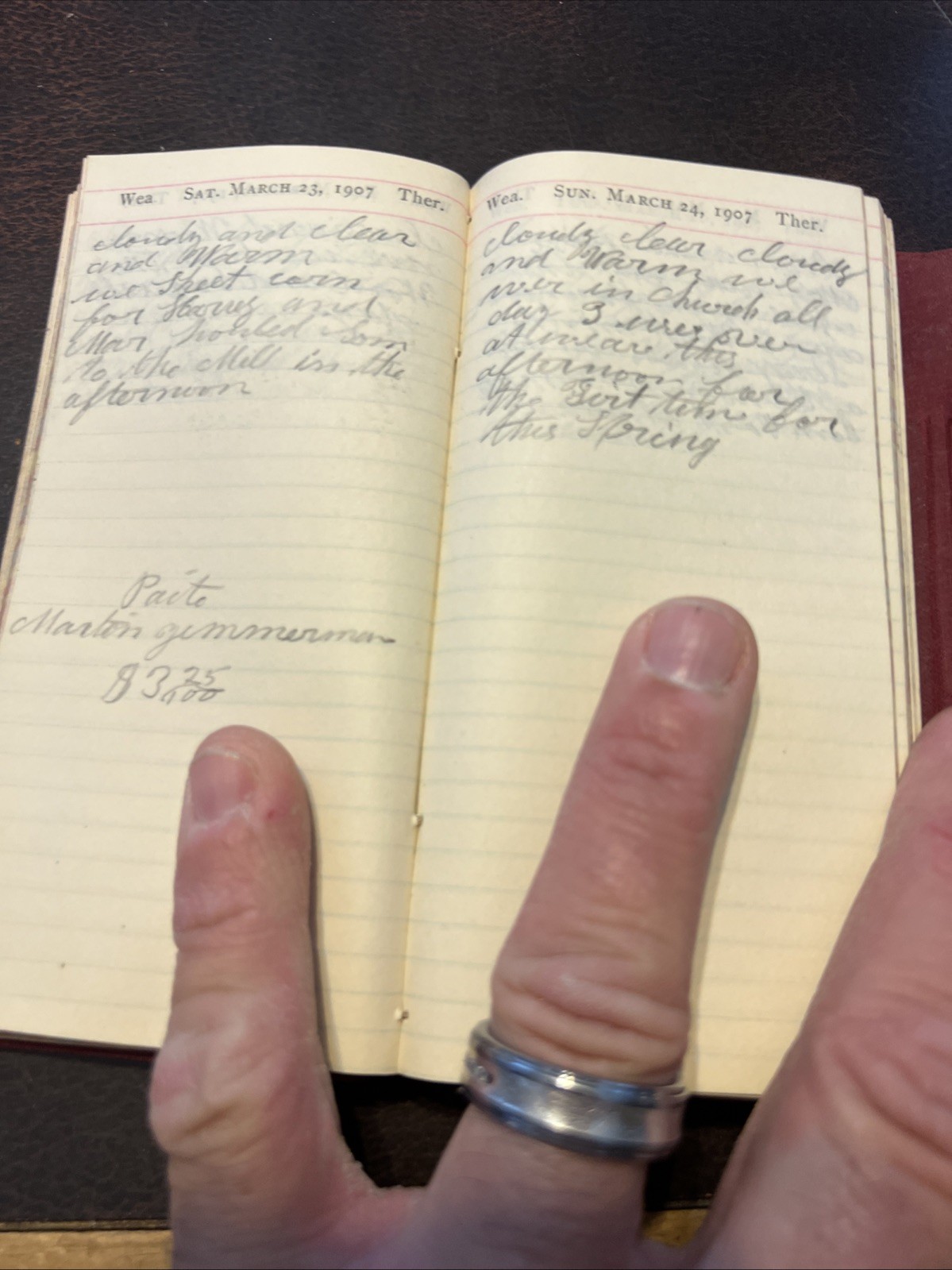 Rare 1907 Excelsior Diary Leather Bound Memo Farmers Almanac Booklet