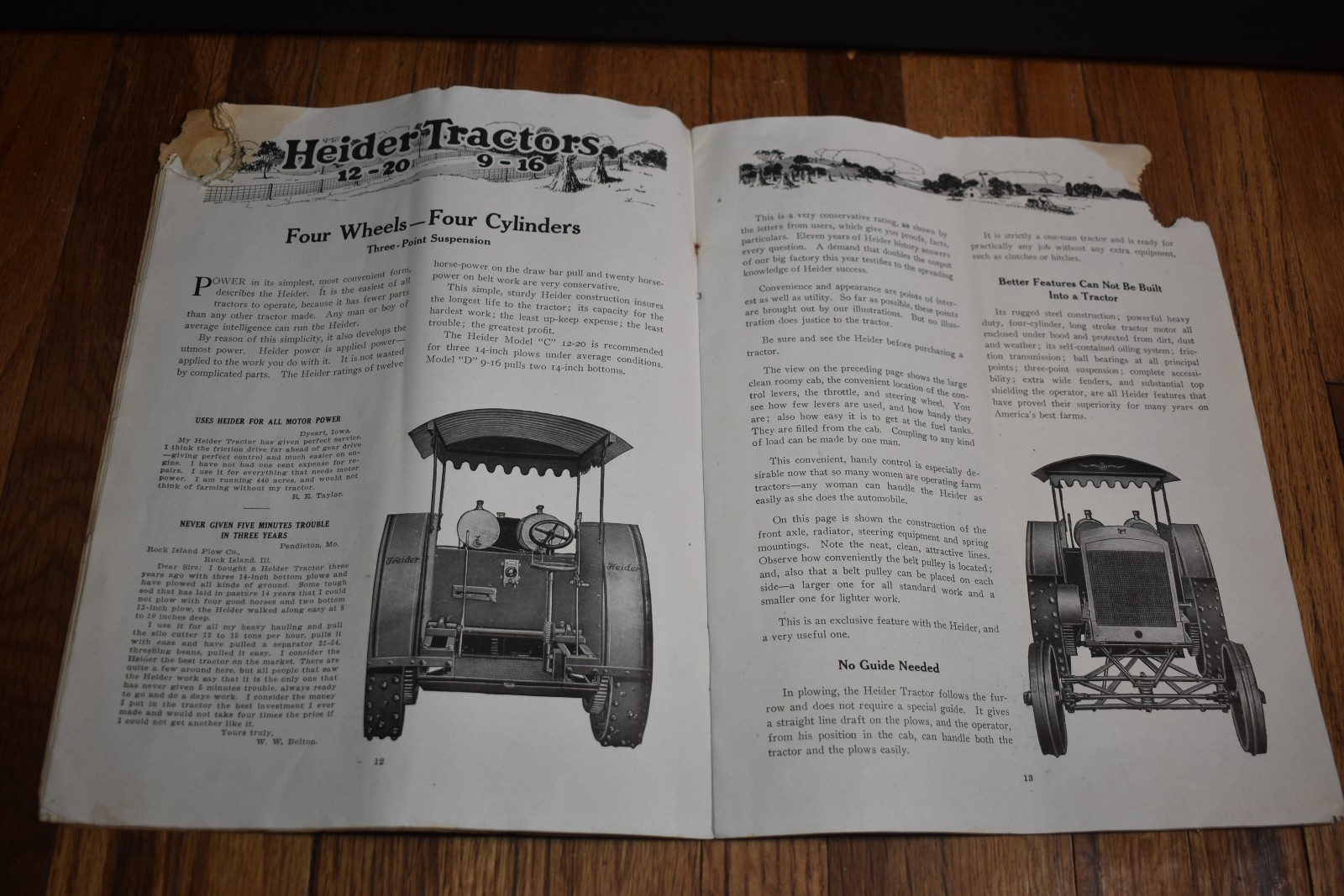 Vintage Heider Tractors Rock Island Plow Company Advertising Farm Sales Brochure