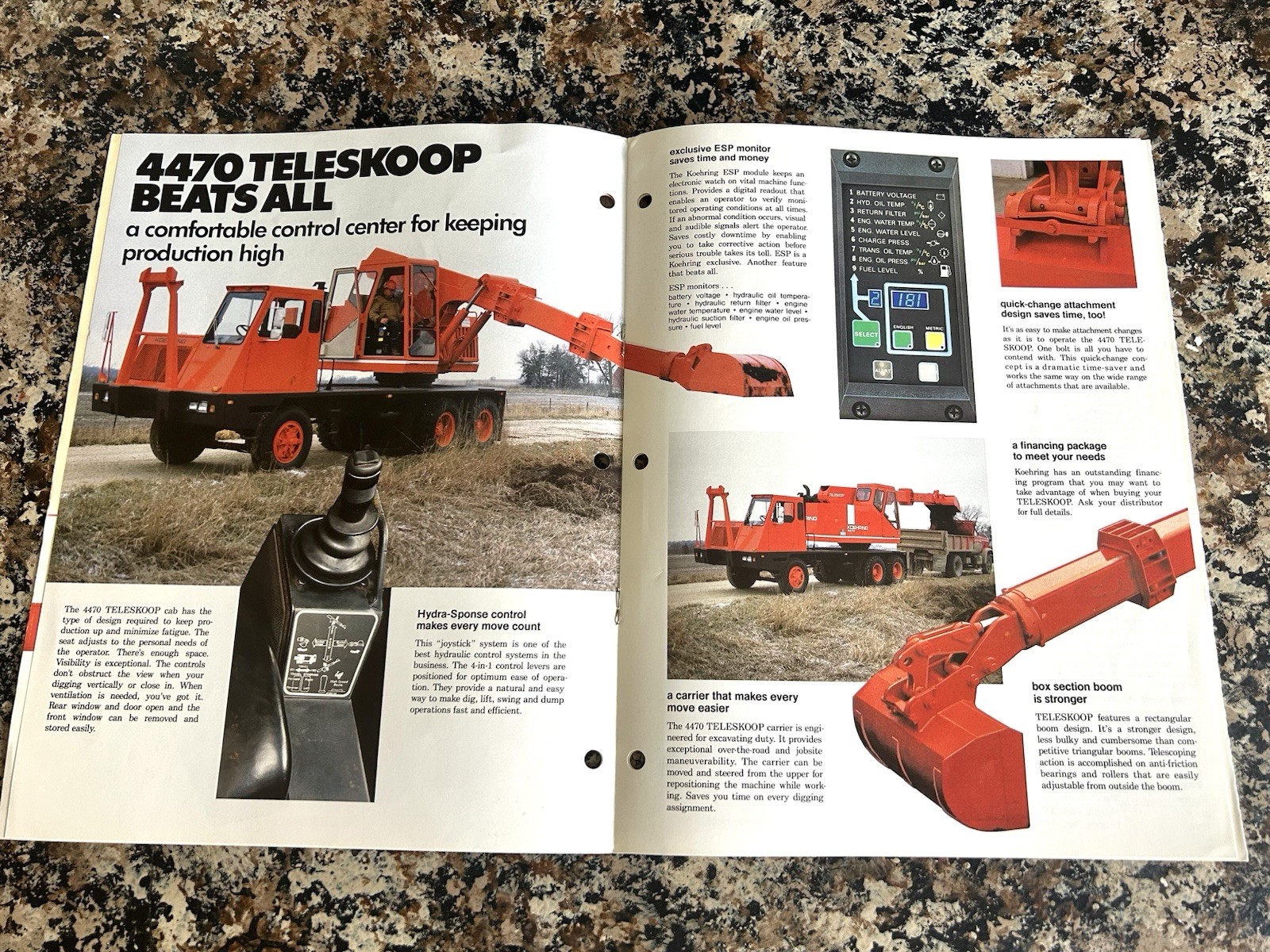 Koehring Model 4470 Teleskoop Hydraulic Excavator Brochure 10 pages (1985)
