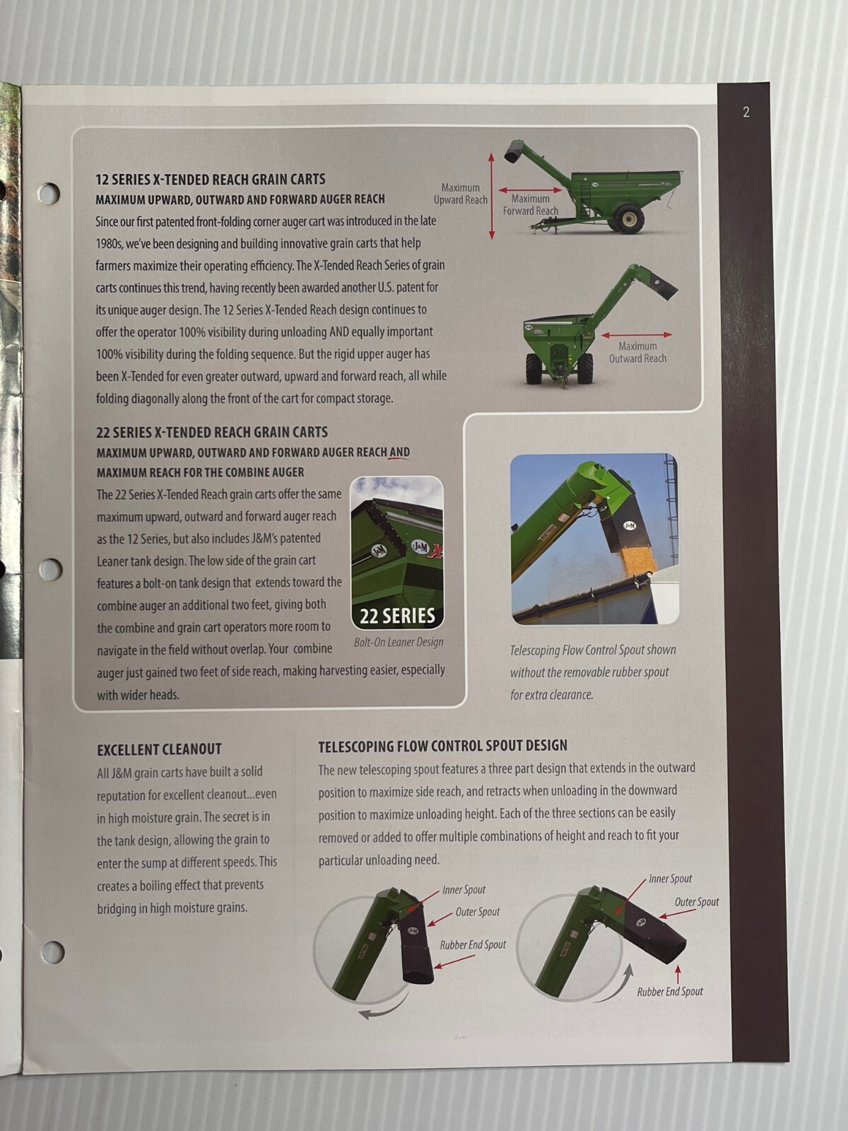 J&M X-Tended Reach Grain Carts Sales Brochure *2010s* (Showroom Sales Book)