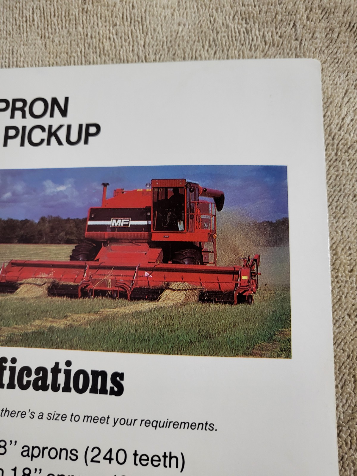 Vintage 1978 Melroe Rubber Apron Windrow Pickup MF Combine Brochure Clark Ag