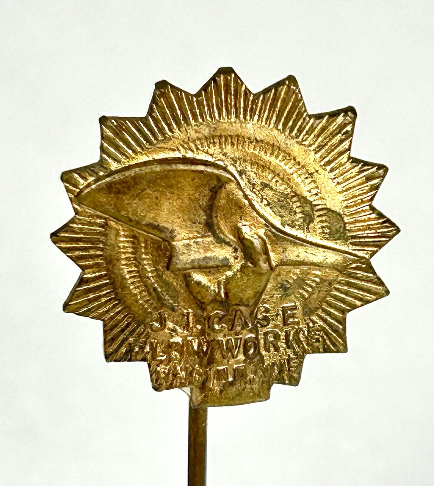 Vintage JI J I Case Plow Works Farming Farm Plowing Equipment Stick Pin Pinback